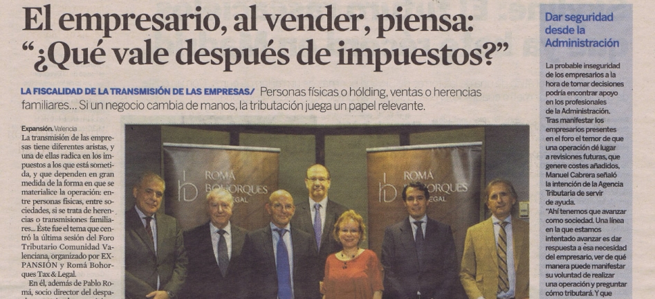José Ignacio Lluch, socio director de Main, participa en el Foro Tributario Comunidad Valenciana